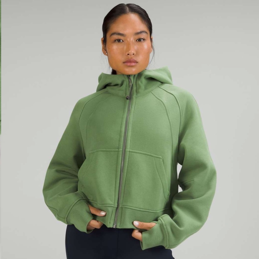 Scuba Oversized Full Zip Hoodie Green Foliage size xs/s